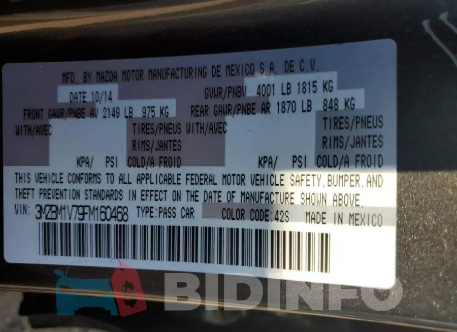 3MZBM1V79FM160468 Photo# 12