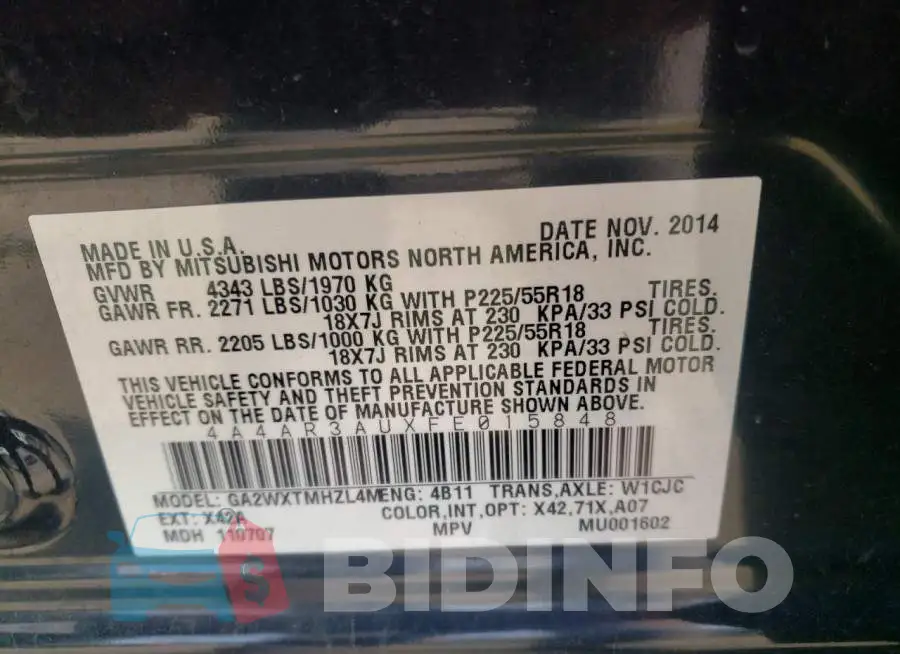 4A4AR3AUXFE015848 Photo# 13