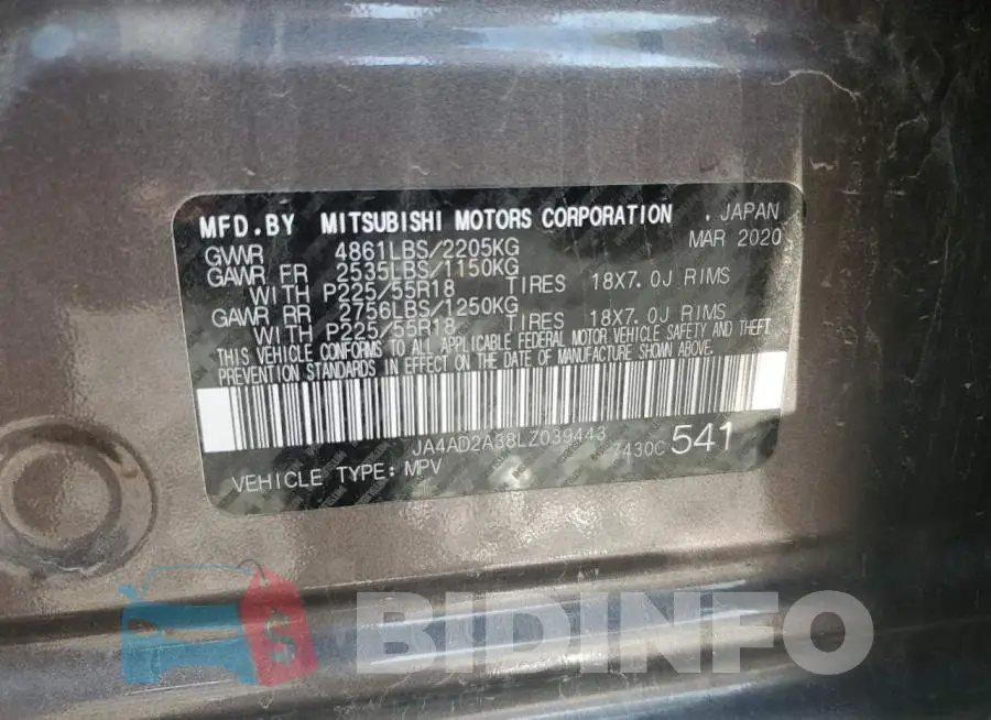 JA4AD2A38LZ039443 Photo# 14