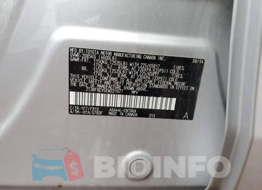 2T3BFREV5EW221077 Photo# 13