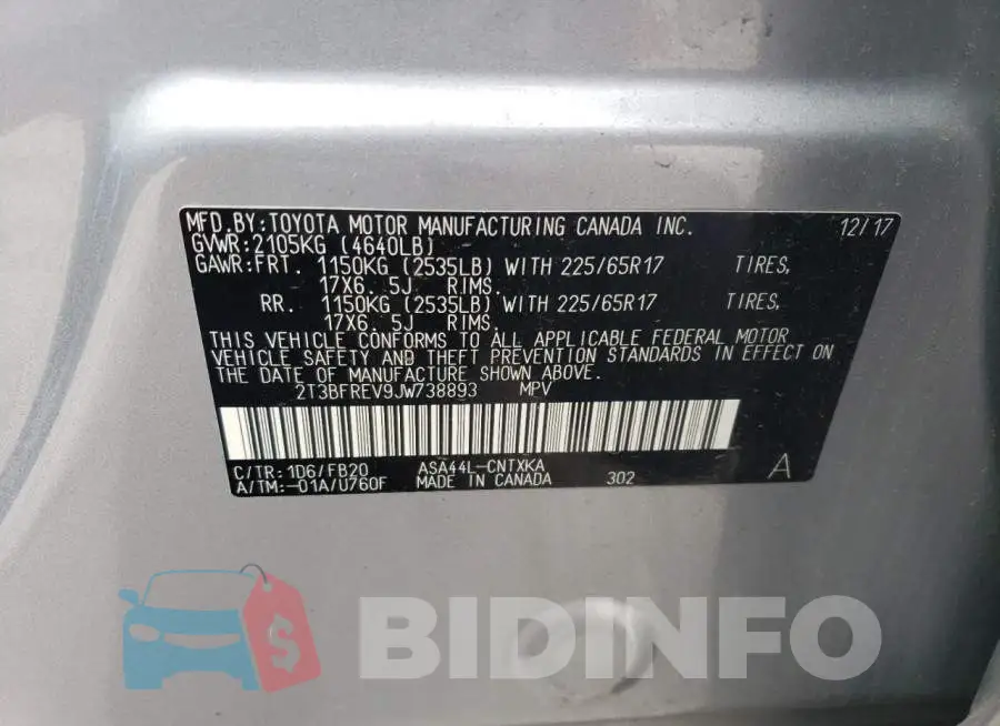 2T3BFREV9JW738893 Photo# 14