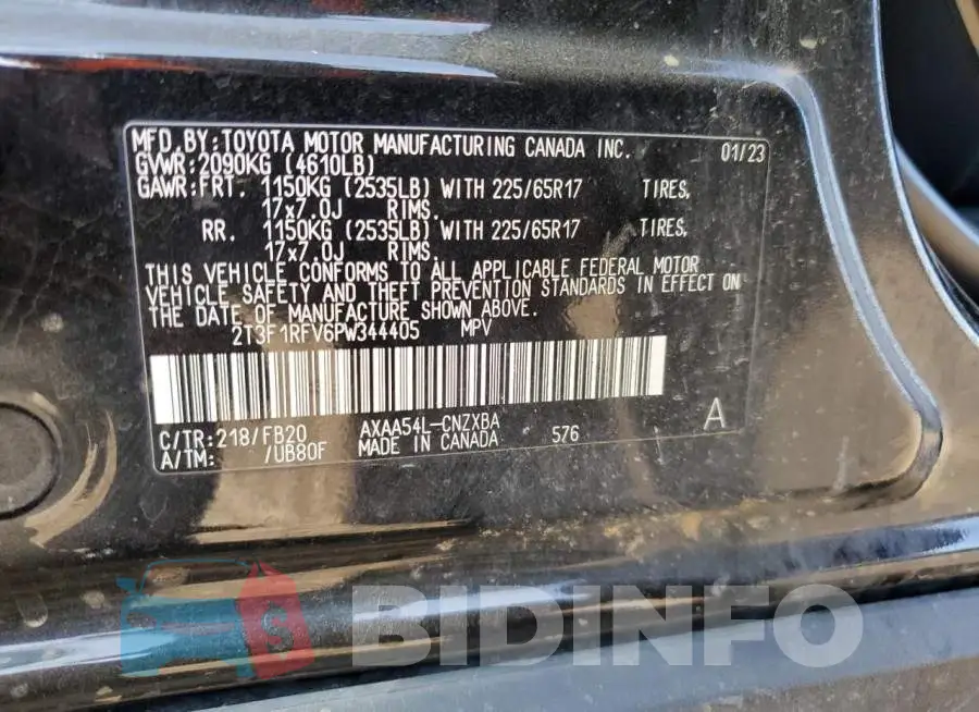 2T3F1RFV6PW344405 Photo# 12