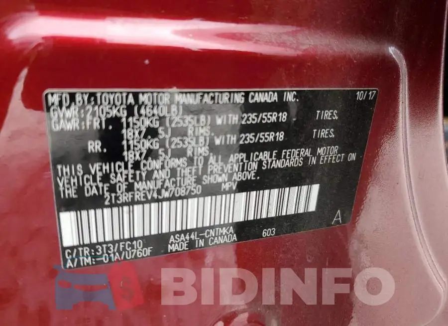 2T3RFREV4JW708750 Photo# 13