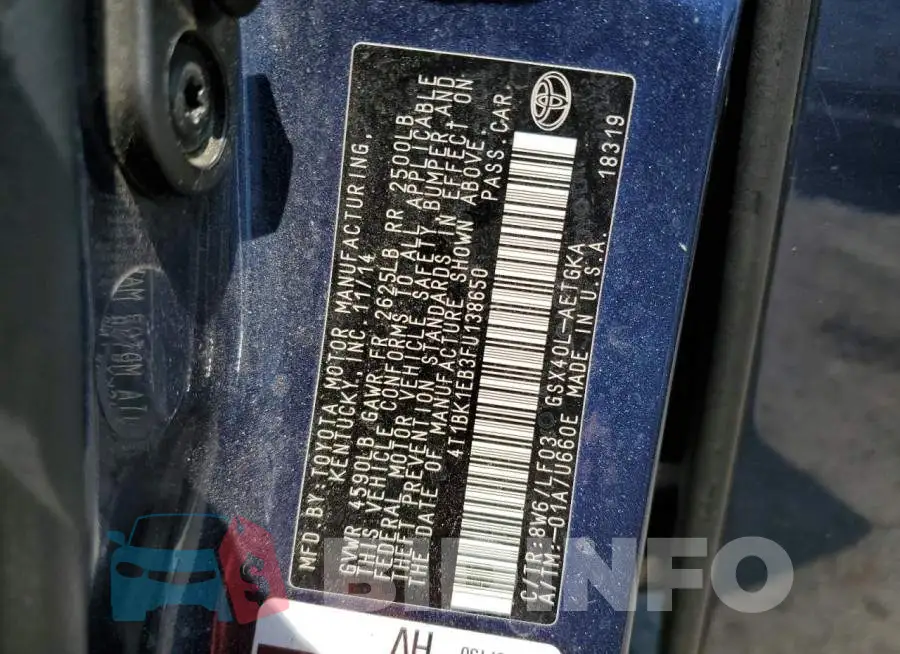4T1BK1EB3FU138650 Photo# 12
