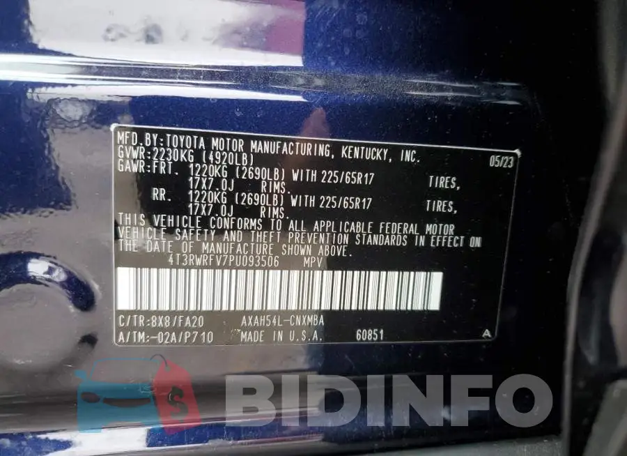 4T3RWRFV7PU093506 Photo# 12