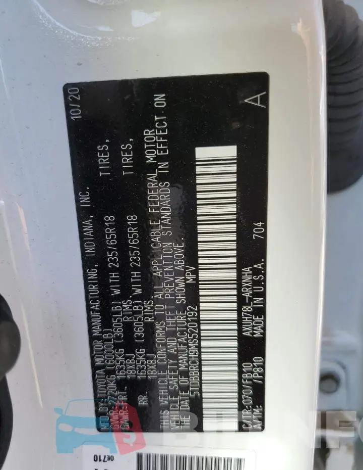 5TDBBRCH9MS520192 Photo# 12