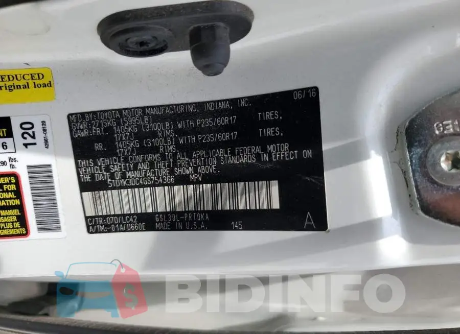 5TDYK3DC4GS754366 Photo# 12