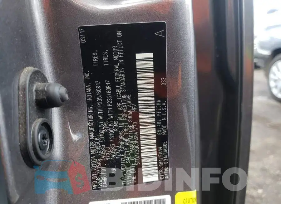 5TDZZ3DC1HS841773 Photo# 10