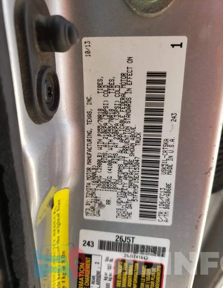 5TFRY5F15EX153047 Photo# 12