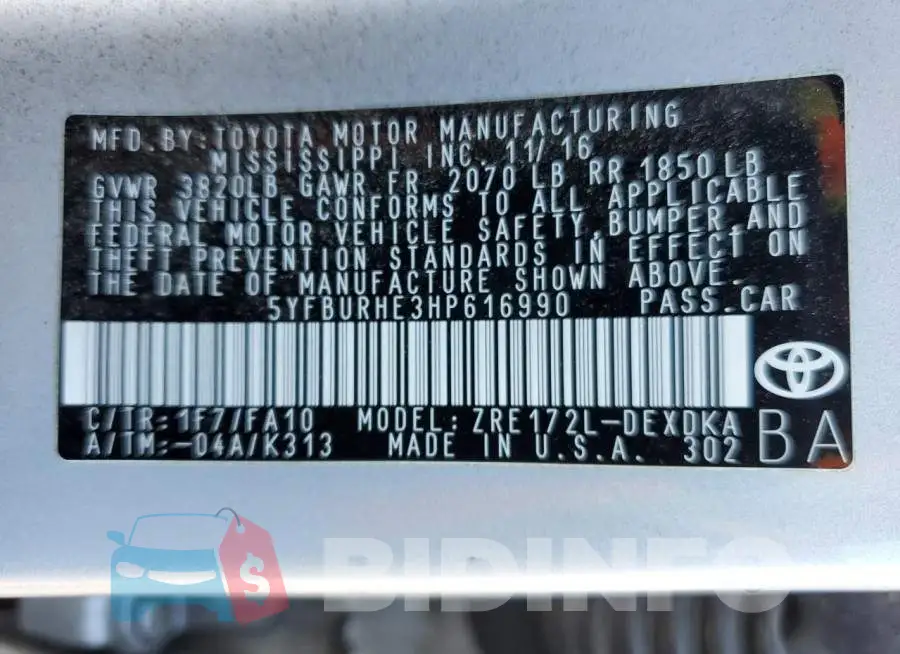 5YFBURHE3HP616990 Photo# 13