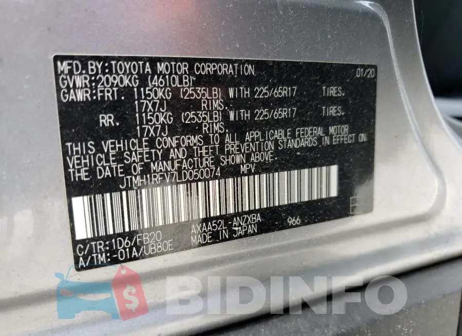 JTMH1RFV7LD050074 Photo# 13