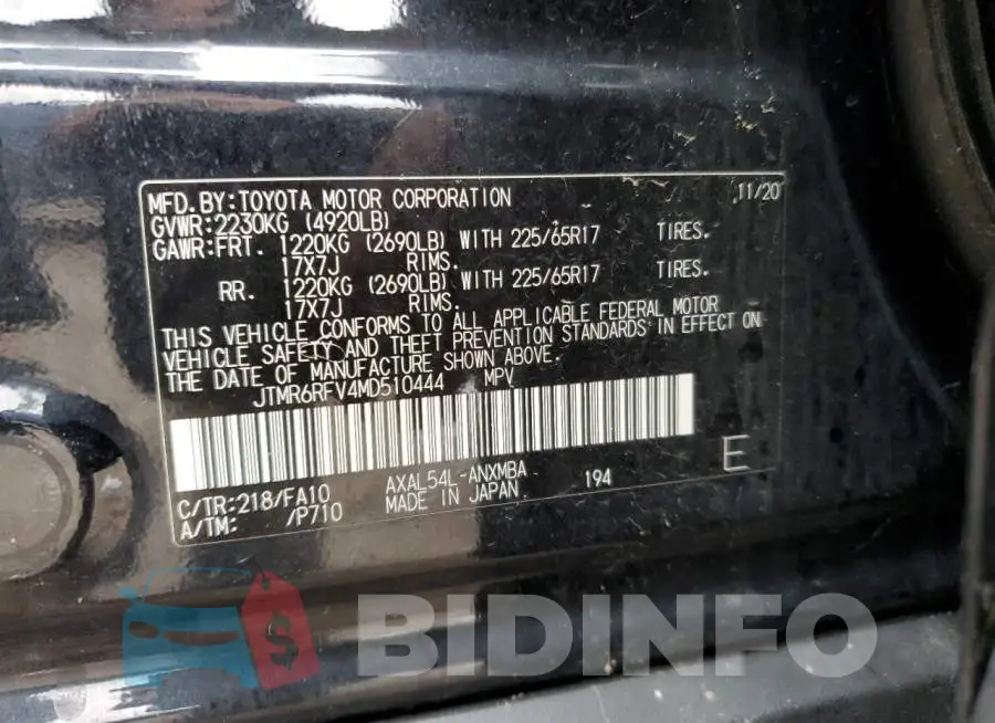 JTMR6RFV4MD510444 Photo# 13