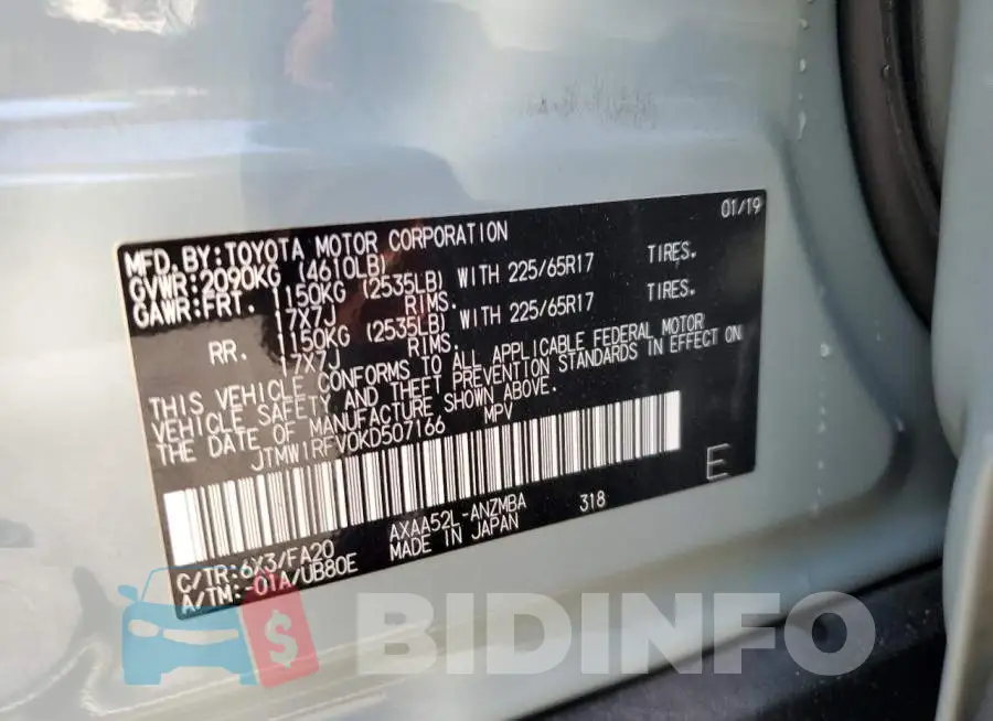 JTMW1RFV0KD507166 Photo# 14