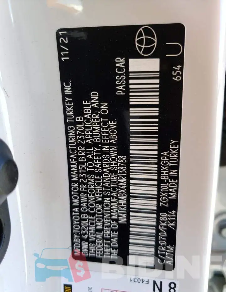 NMTKHMBX4MR138788 Photo# 13