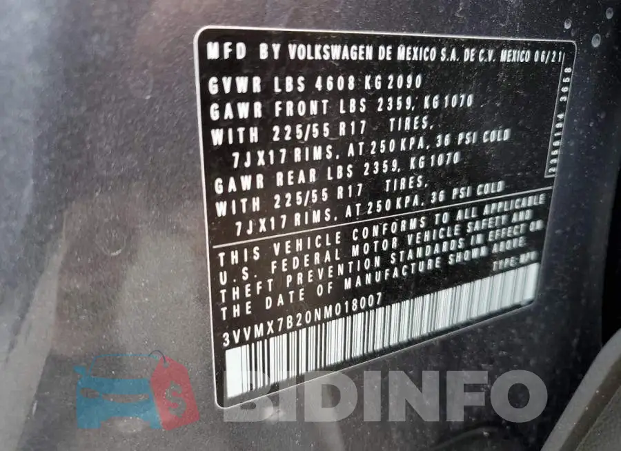 3VVMX7B20NM018007 Photo# 13