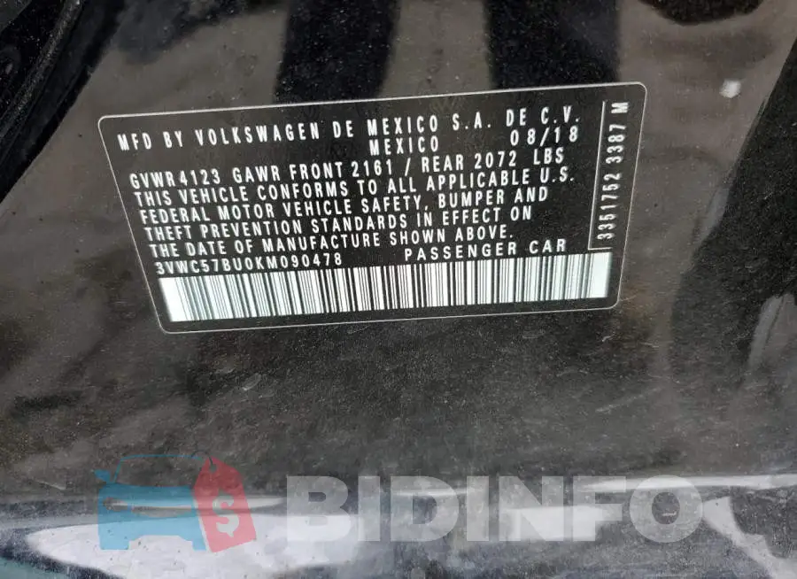 3VWC57BU0KM090478 Photo# 12