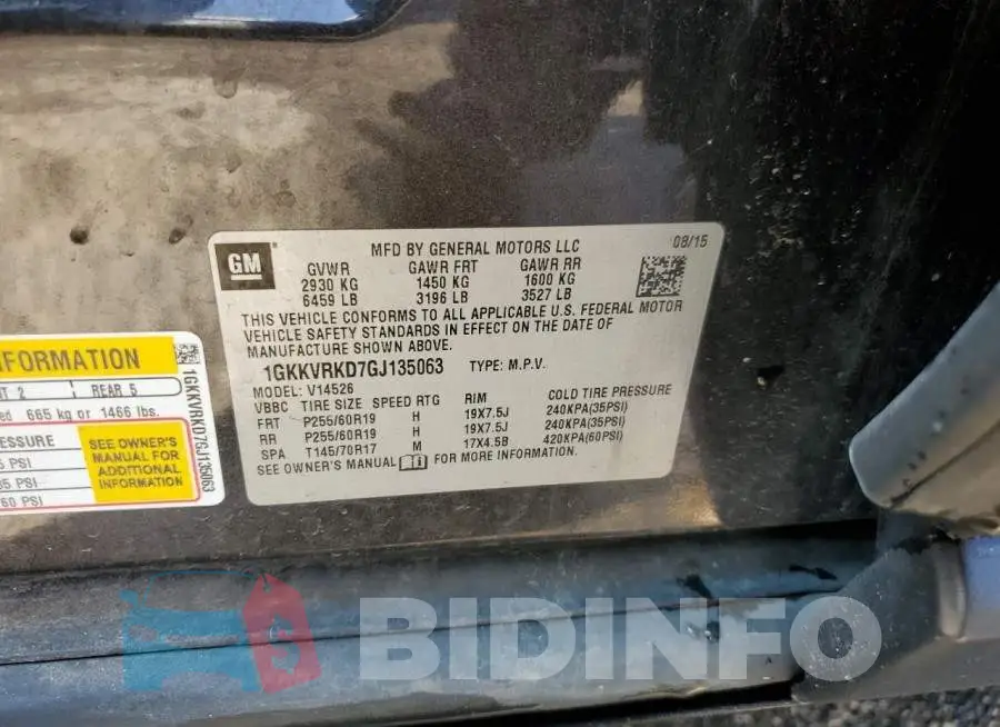 1GKKVRKD7GJ135063 Photo# 13