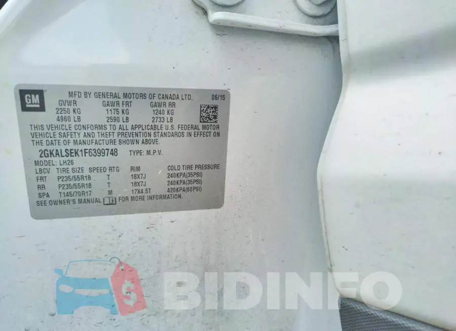 2GKALSEK1F6399748 Photo# 13
