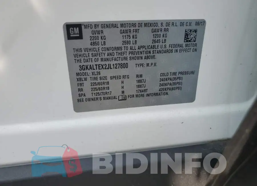 3GKALTEX2JL127800 Photo# 13
