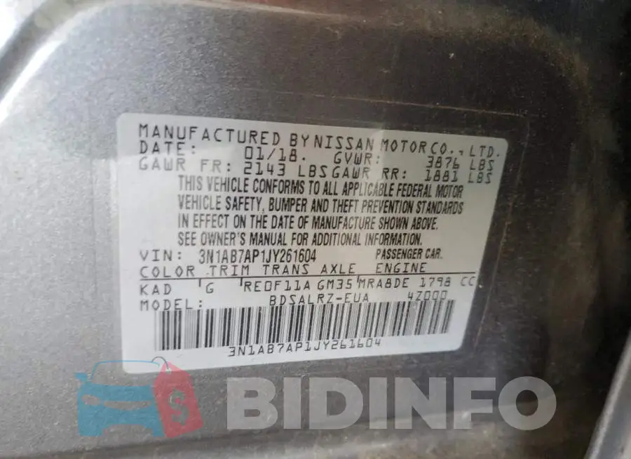 3N1AB7AP1JY261604 Photo# 12