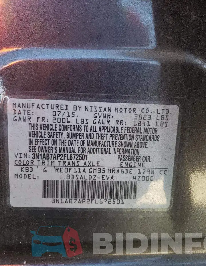 3N1AB7AP2FL672501 Photo# 12