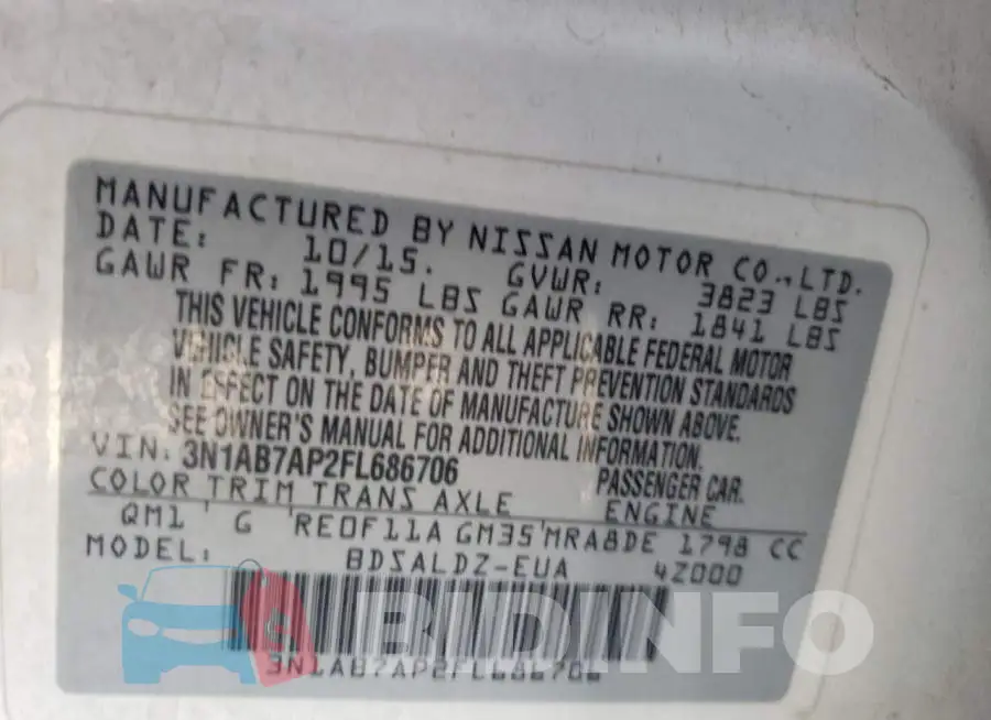 3N1AB7AP2FL686706 Photo# 12