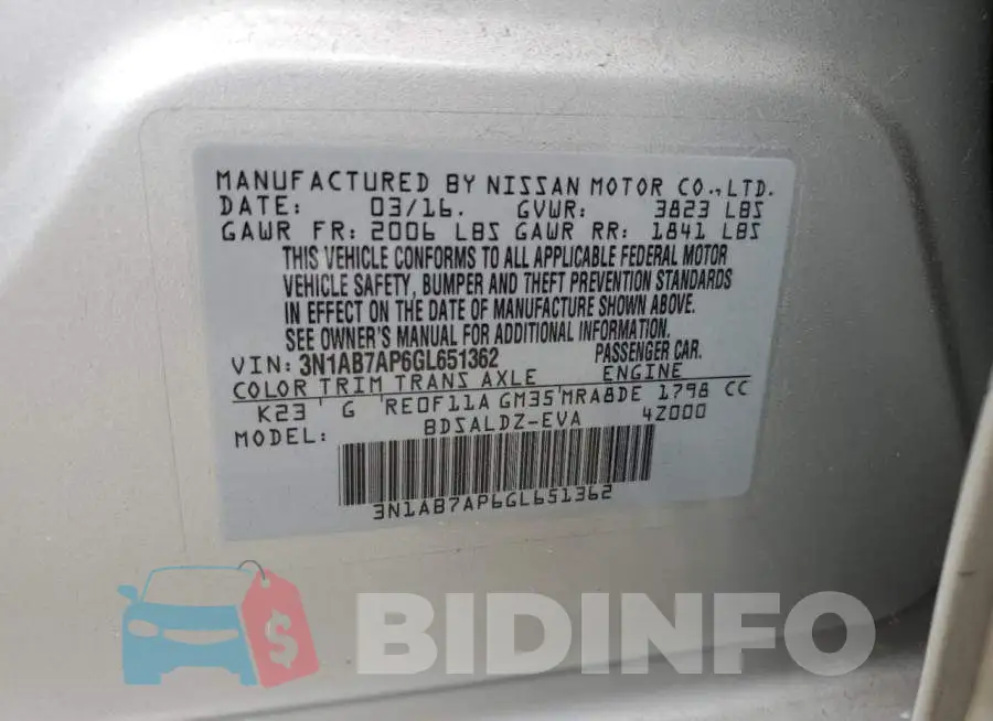 3N1AB7AP6GL651362 Photo# 12