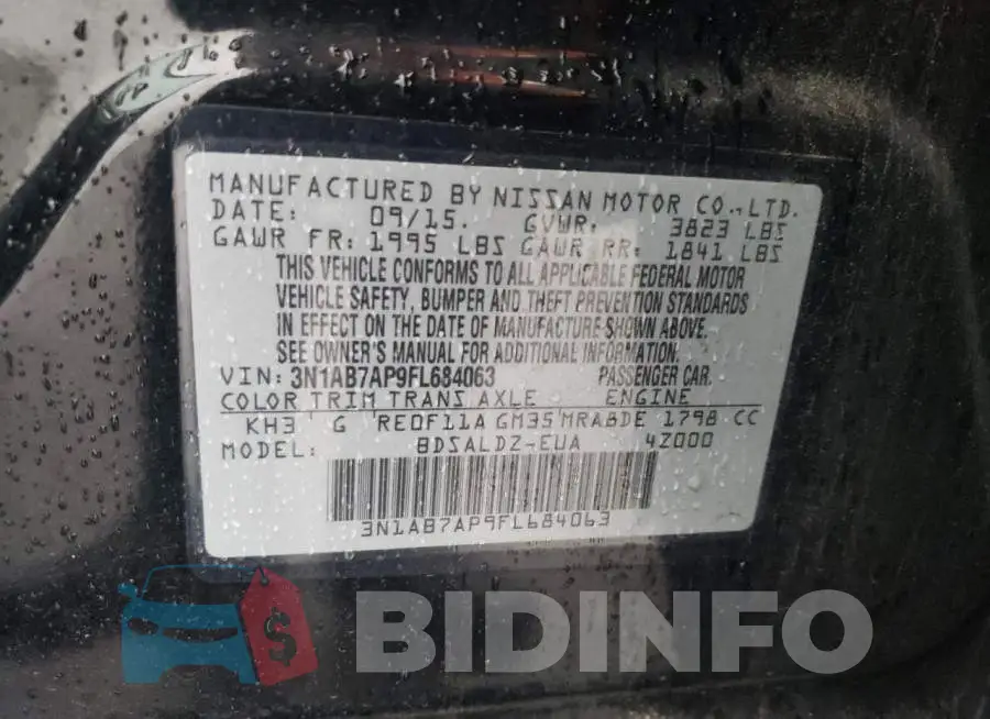 3N1AB7AP9FL684063 Photo# 12