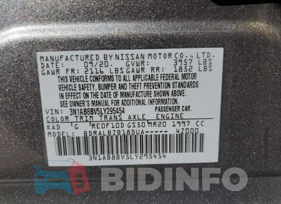 3N1AB8BV5LY295454 Photo# 12