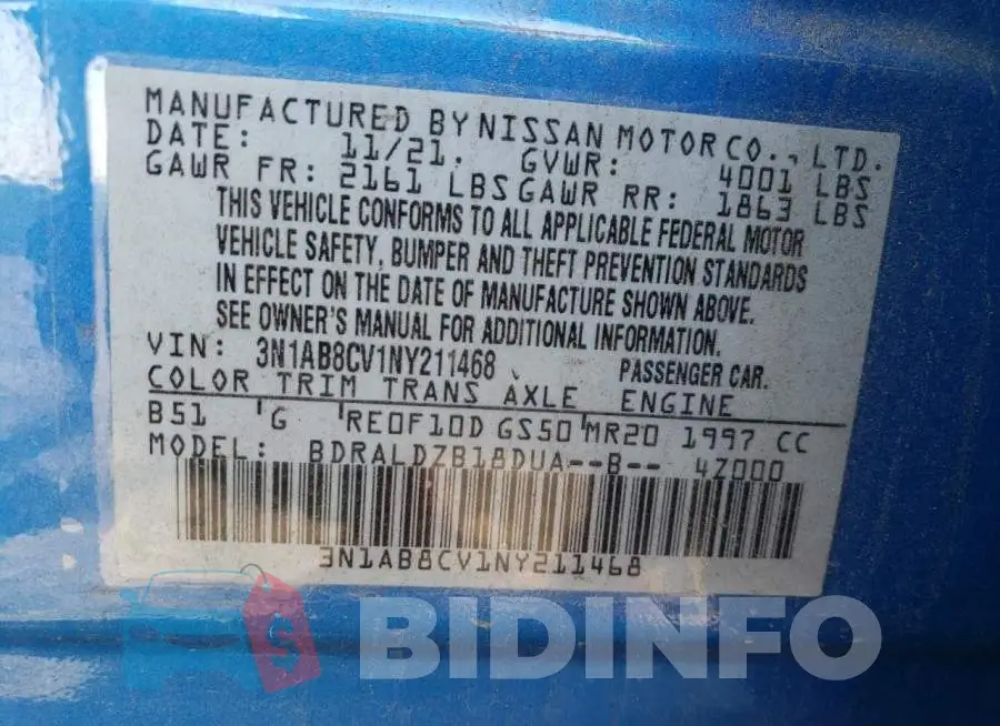 3N1AB8CV1NY211468 Photo# 12