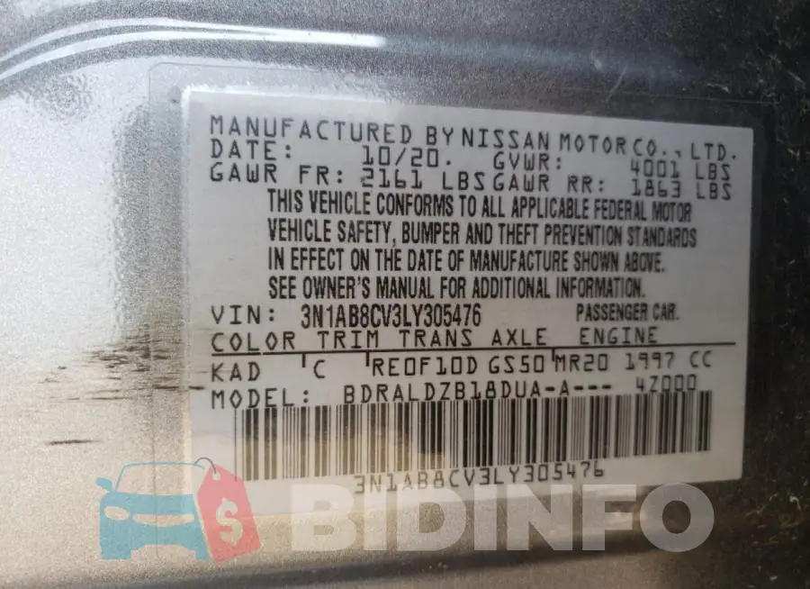 3N1AB8CV3LY305476 Photo# 12