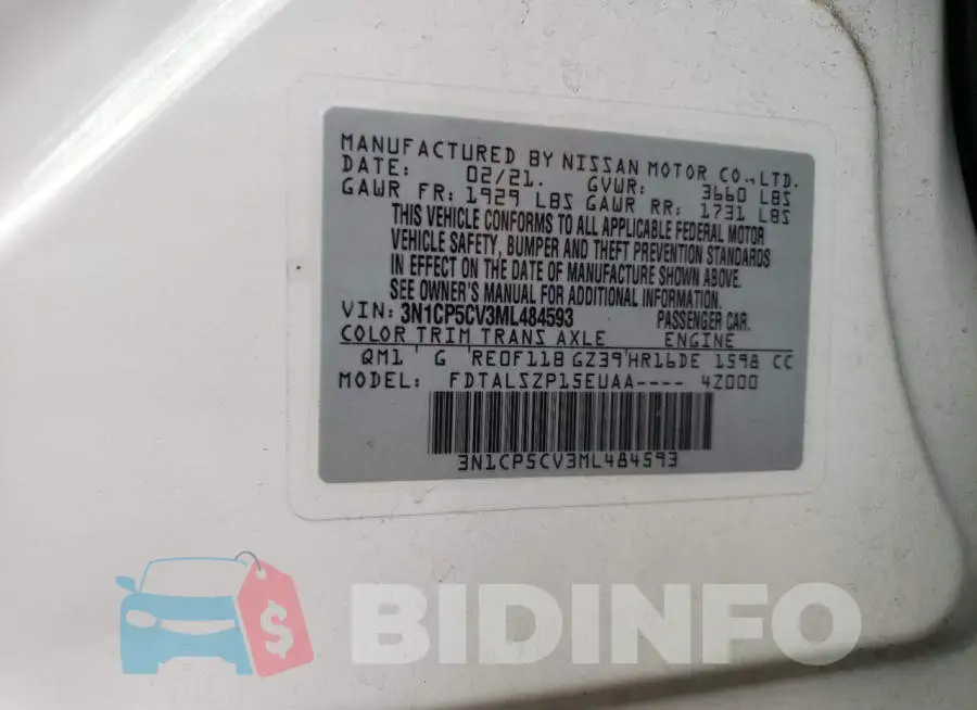 3N1CP5CV3ML484593 Photo# 13
