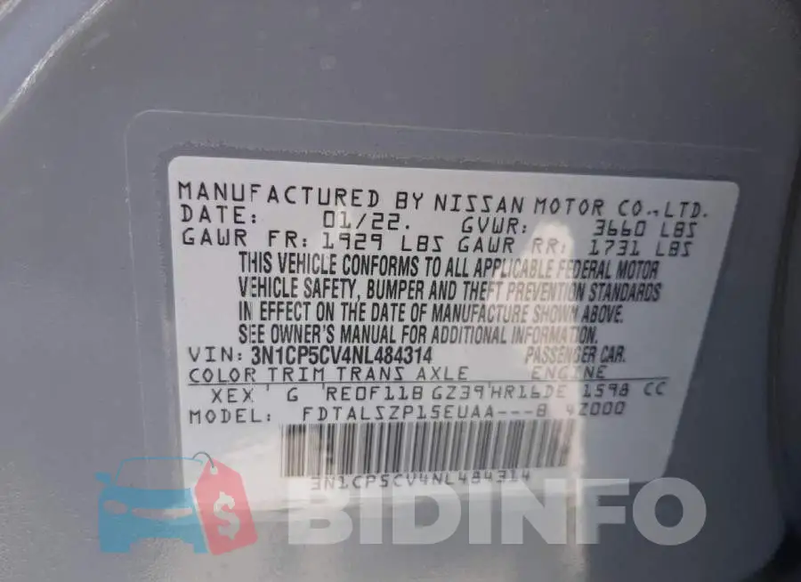 3N1CP5CV4NL484314 Photo# 13