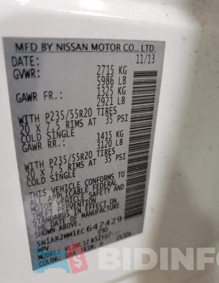 5N1AR2MM1EC647429 Photo# 13