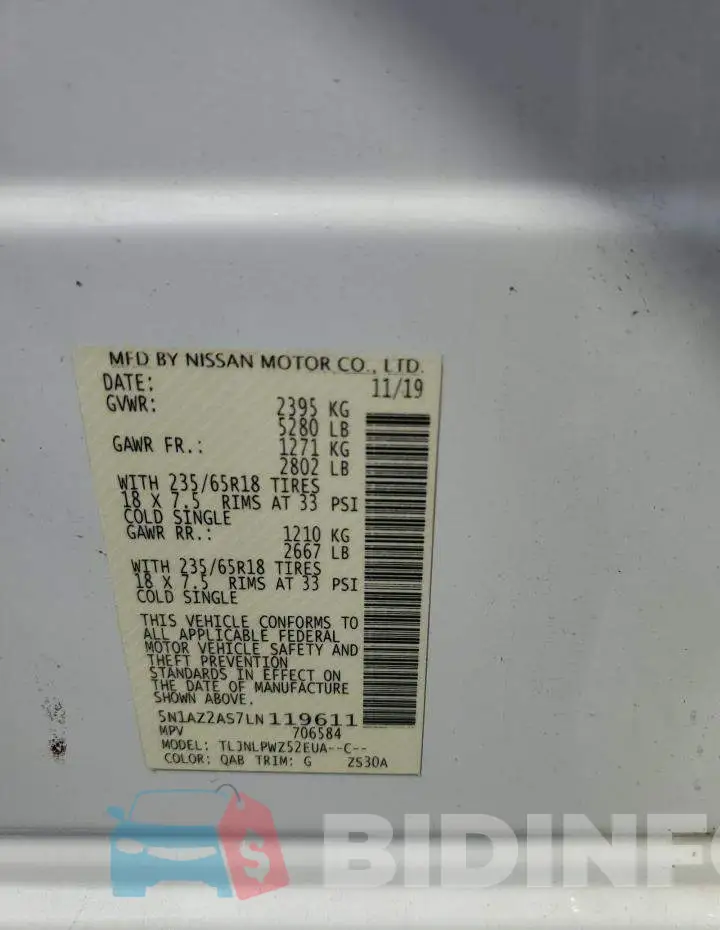5N1AZ2AS7LN119611 Photo# 13