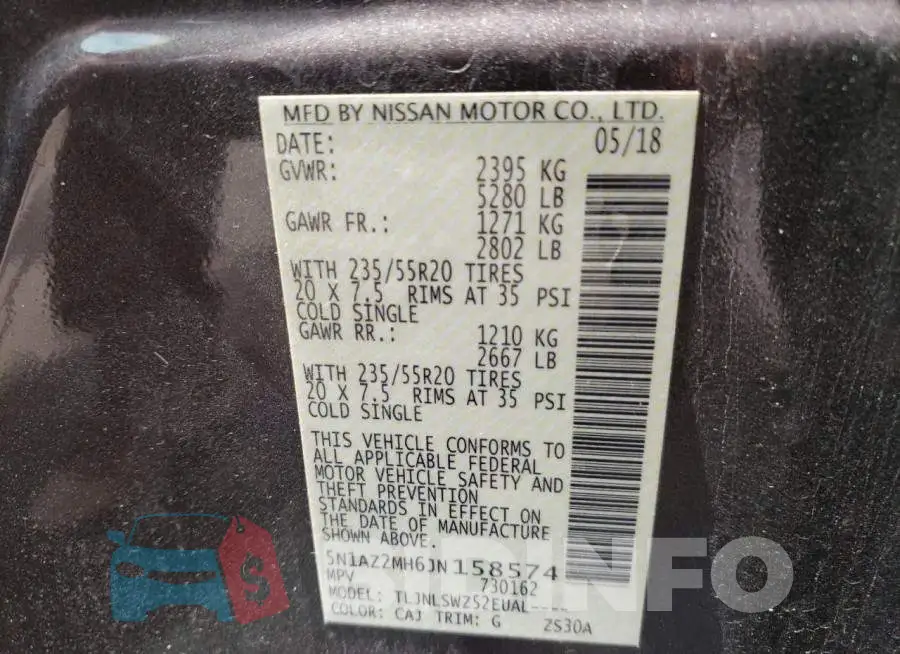 5N1AZ2MH6JN158574 Photo# 13