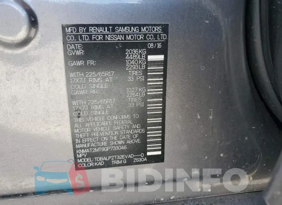 KNMAT2MT9GP733046 Photo# 13