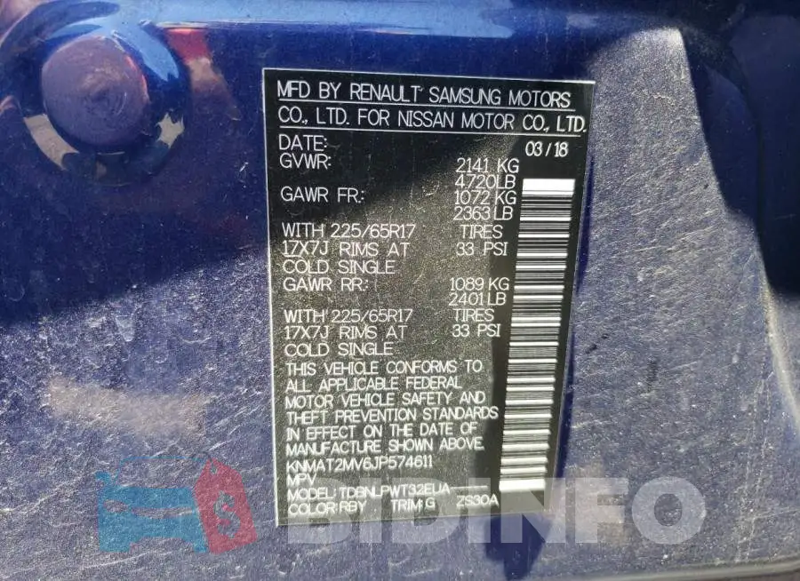 KNMAT2MV6JP574611 Photo# 13