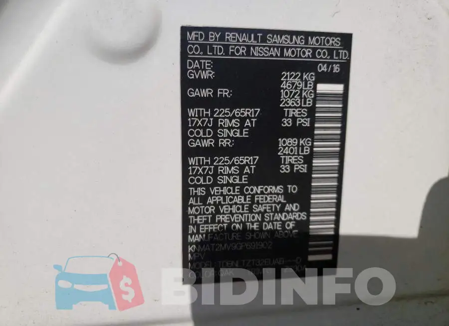 KNMAT2MV9GP691902 Photo# 14