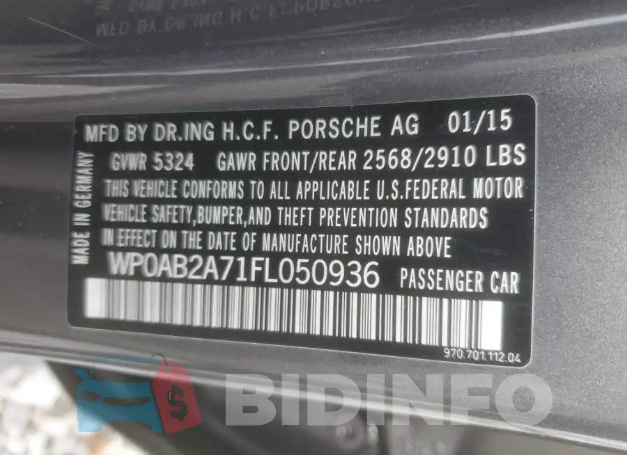 WP0AB2A71FL050936 Photo# 12