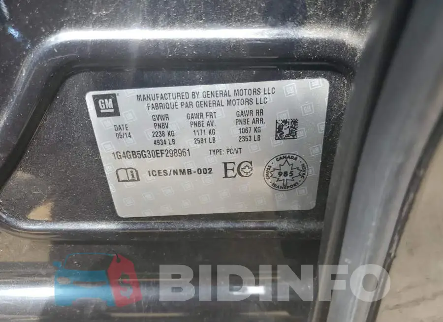 1G4GB5G30EF298961 Photo# 12
