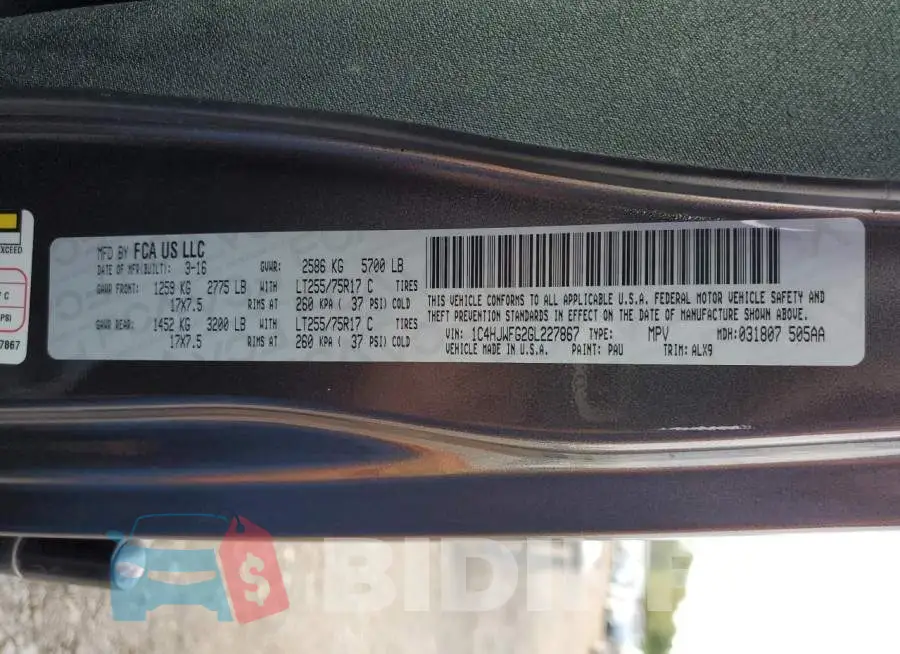 1C4HJWFG2GL227867 Photo# 14