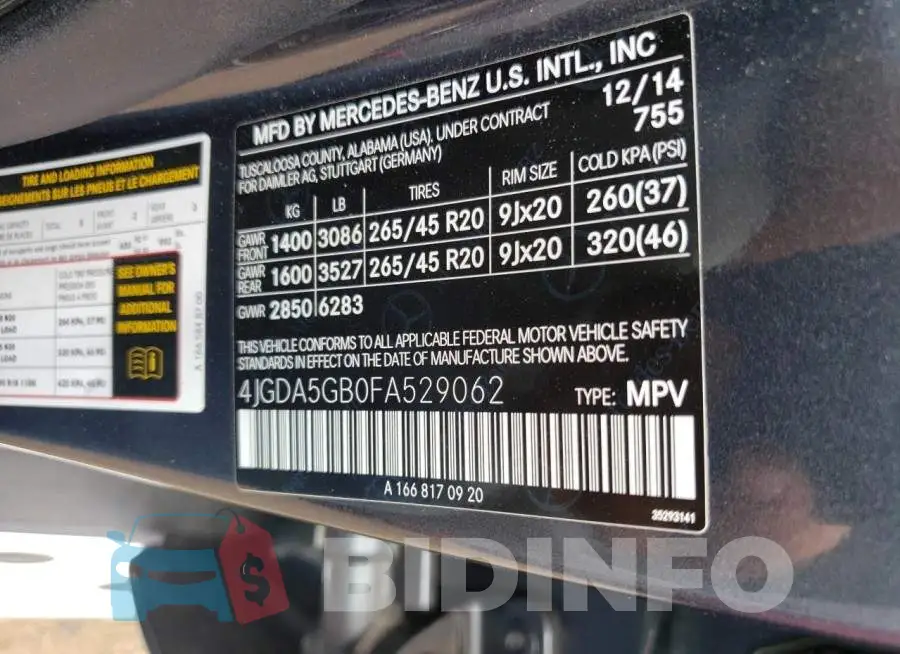 4JGDA5GB0FA529062 Photo# 12