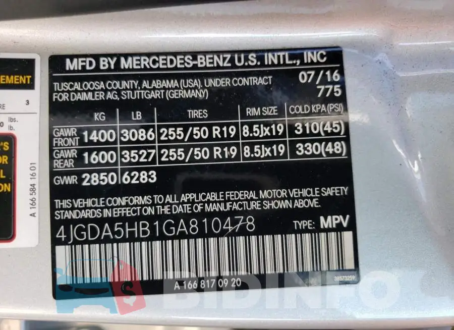 4JGDA5HB1GA810478 Photo# 13