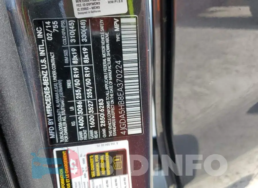 4JGDA5HB8EA370224 Photo# 13