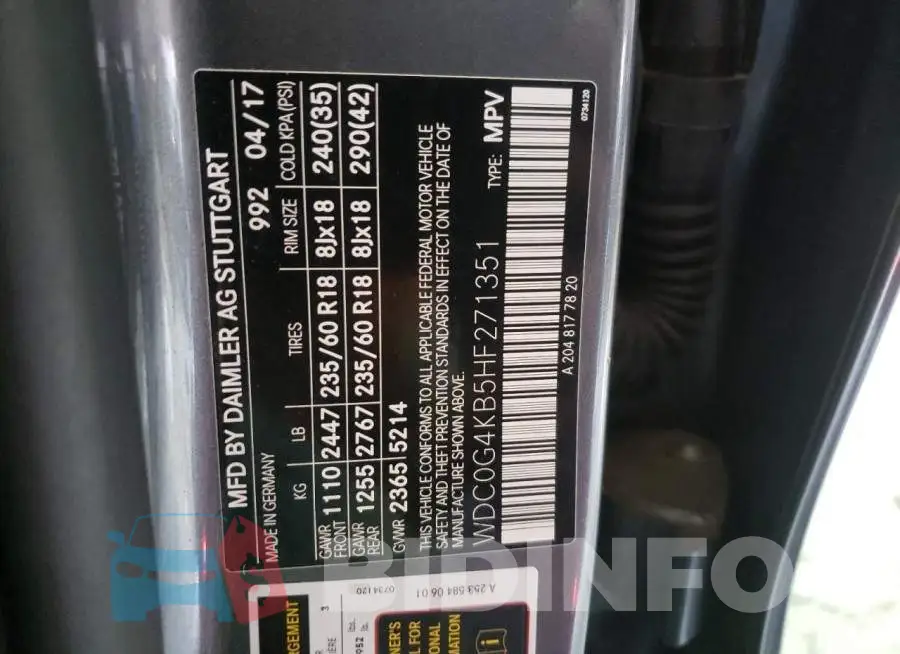 WDC0G4KB5HF271351 Photo# 13