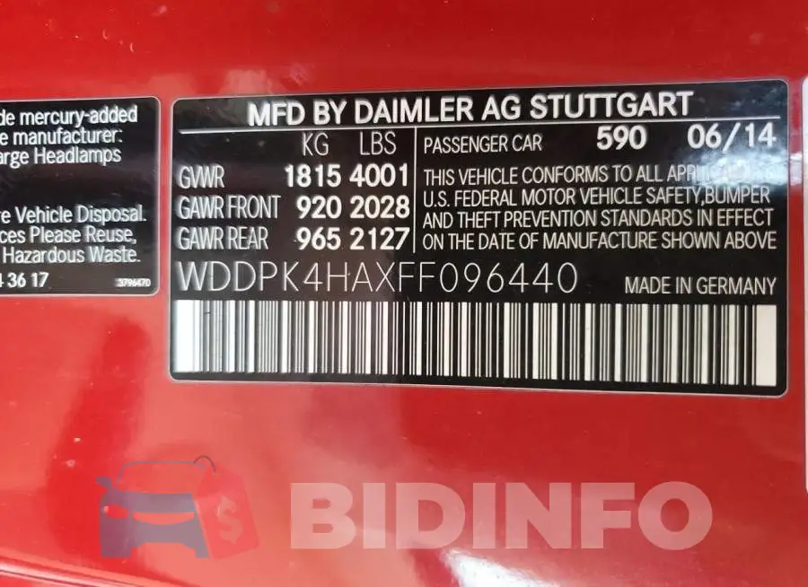 WDDPK4HAXFF096440 Photo# 12