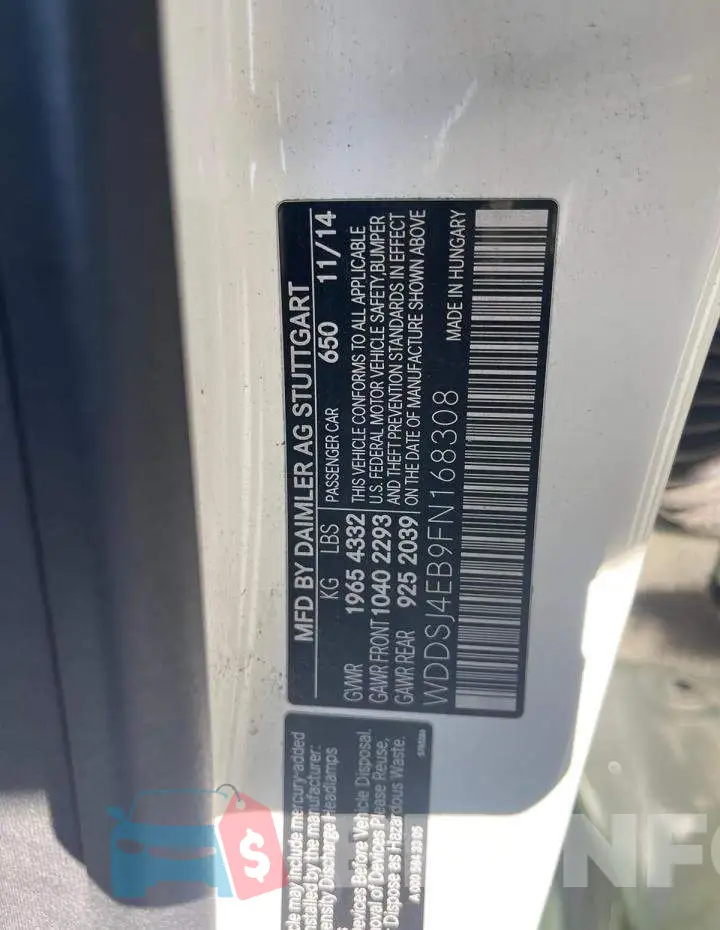 WDDSJ4EB9FN168308 Photo# 10