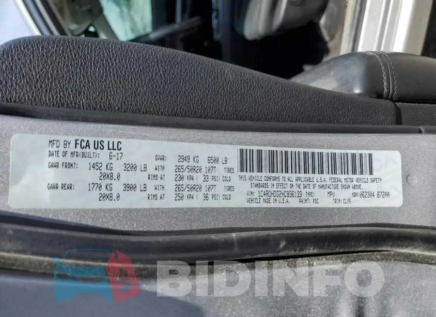 1C4RDHDG2HC936133 Photo# 13
