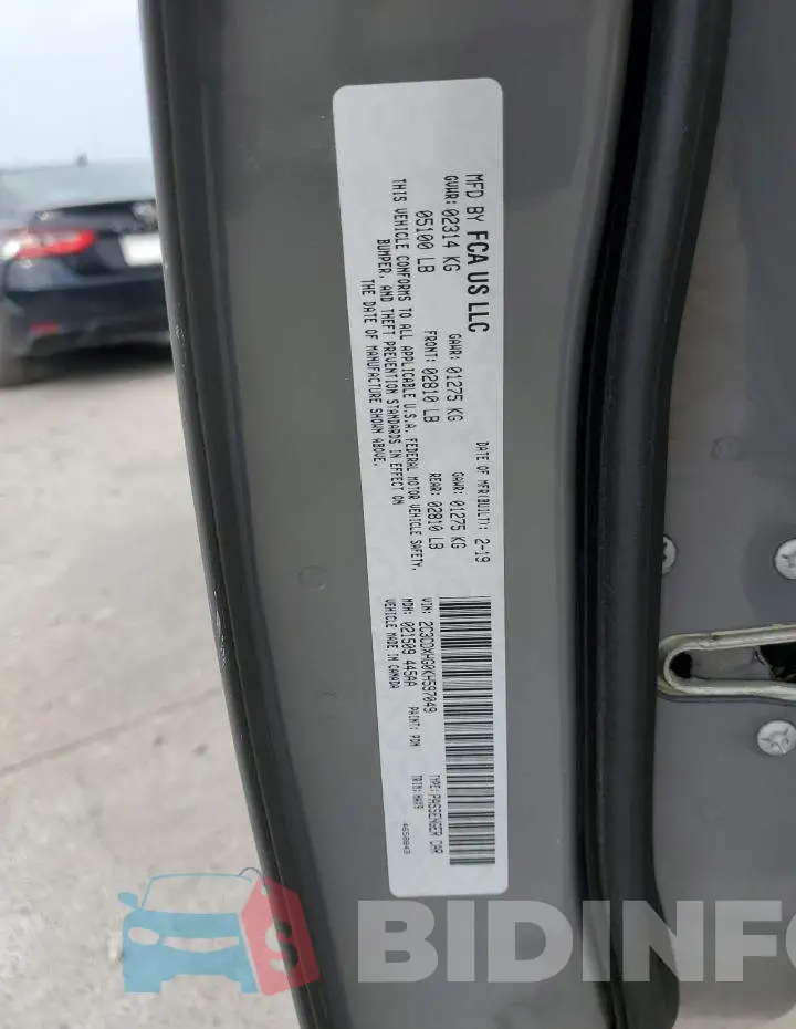 2C3CDXHG0KH597049 Photo# 12